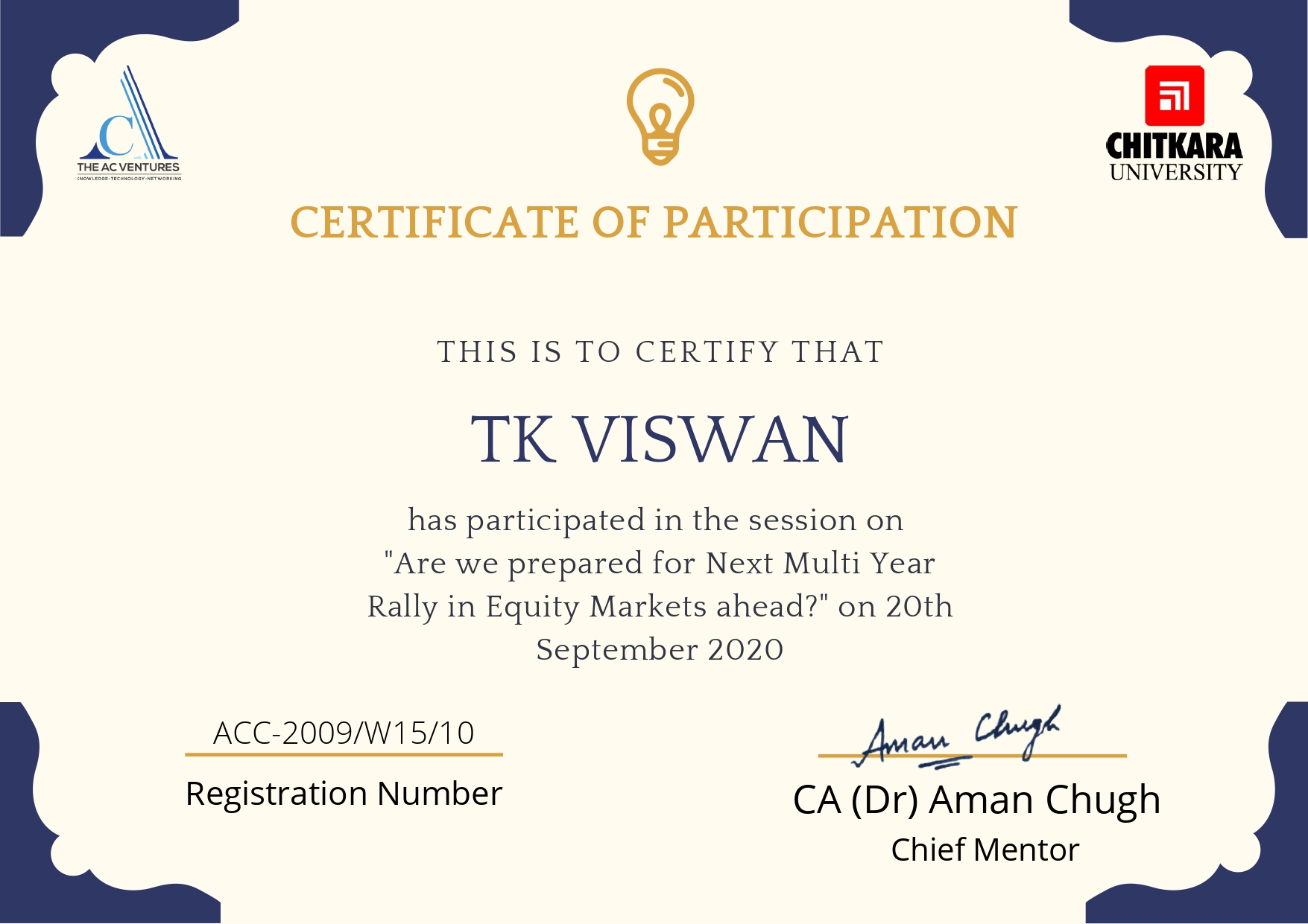 Our Certificates